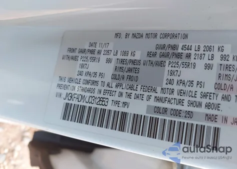 2018 Mazda Cx-5 Grand Touring from USA, damaged, VIN JM3KFADMXJ0312653